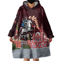 Russia Moscow Capital Wearable Blanket Hoodie Moskva Red Square Map