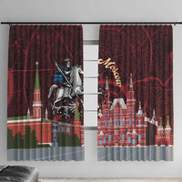 Russia Moscow Capital Window Curtain Moskva Red Square Map