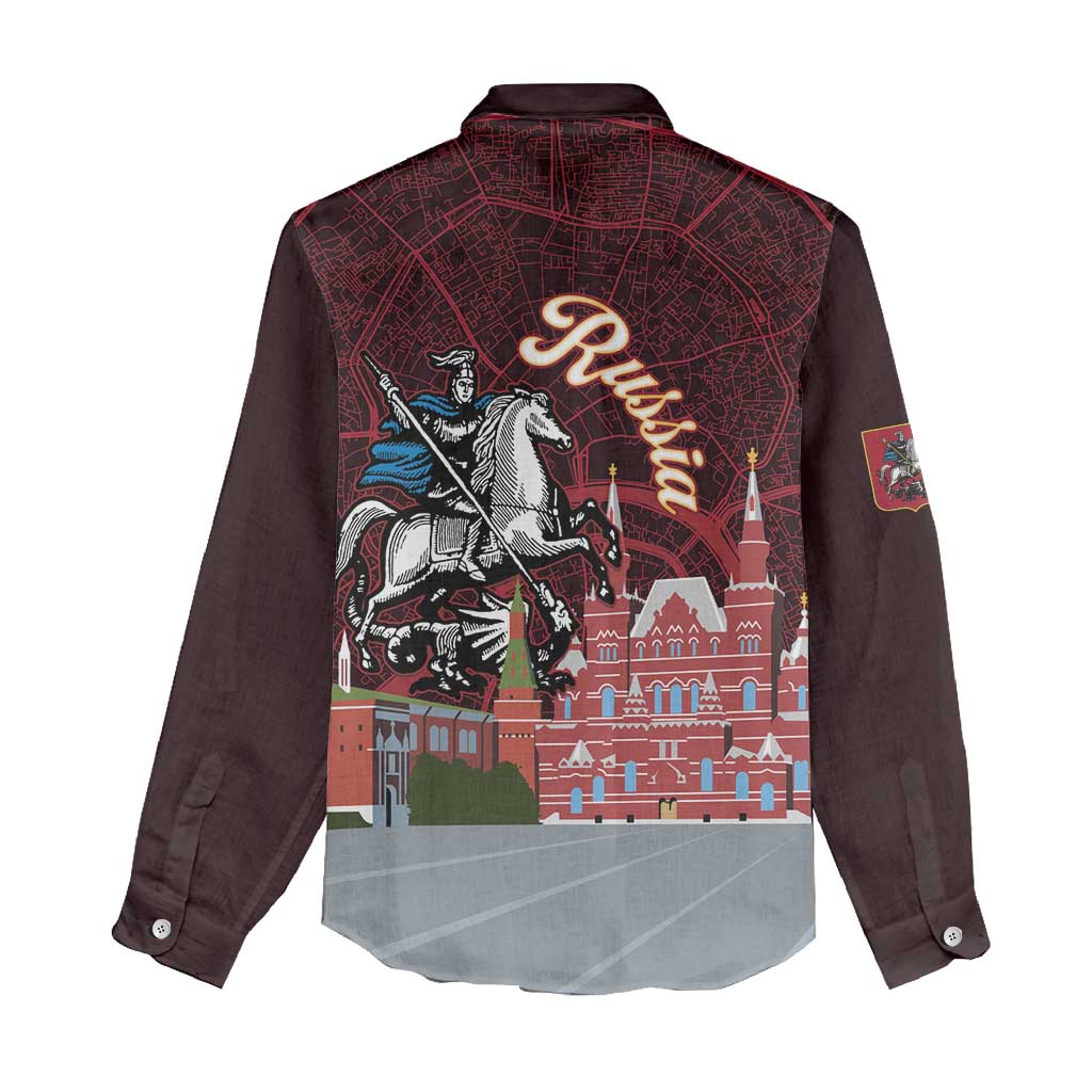 Russia Moscow Capital Women Casual Shirt Moskva Red Square Map