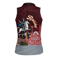 Russia Moscow Capital Women Sleeveless Polo Shirt Moskva Red Square Map