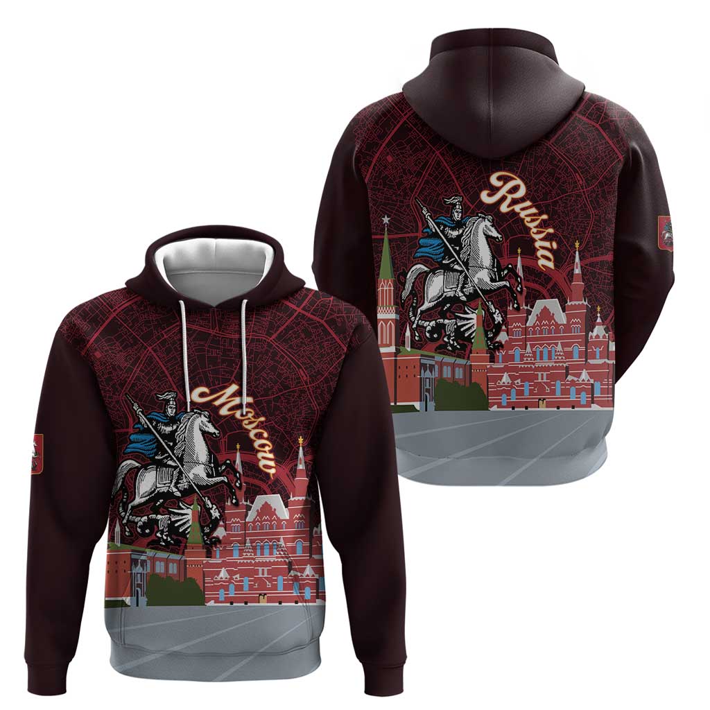 Russia Moscow Capital Zip Hoodie Moskva Red Square Map