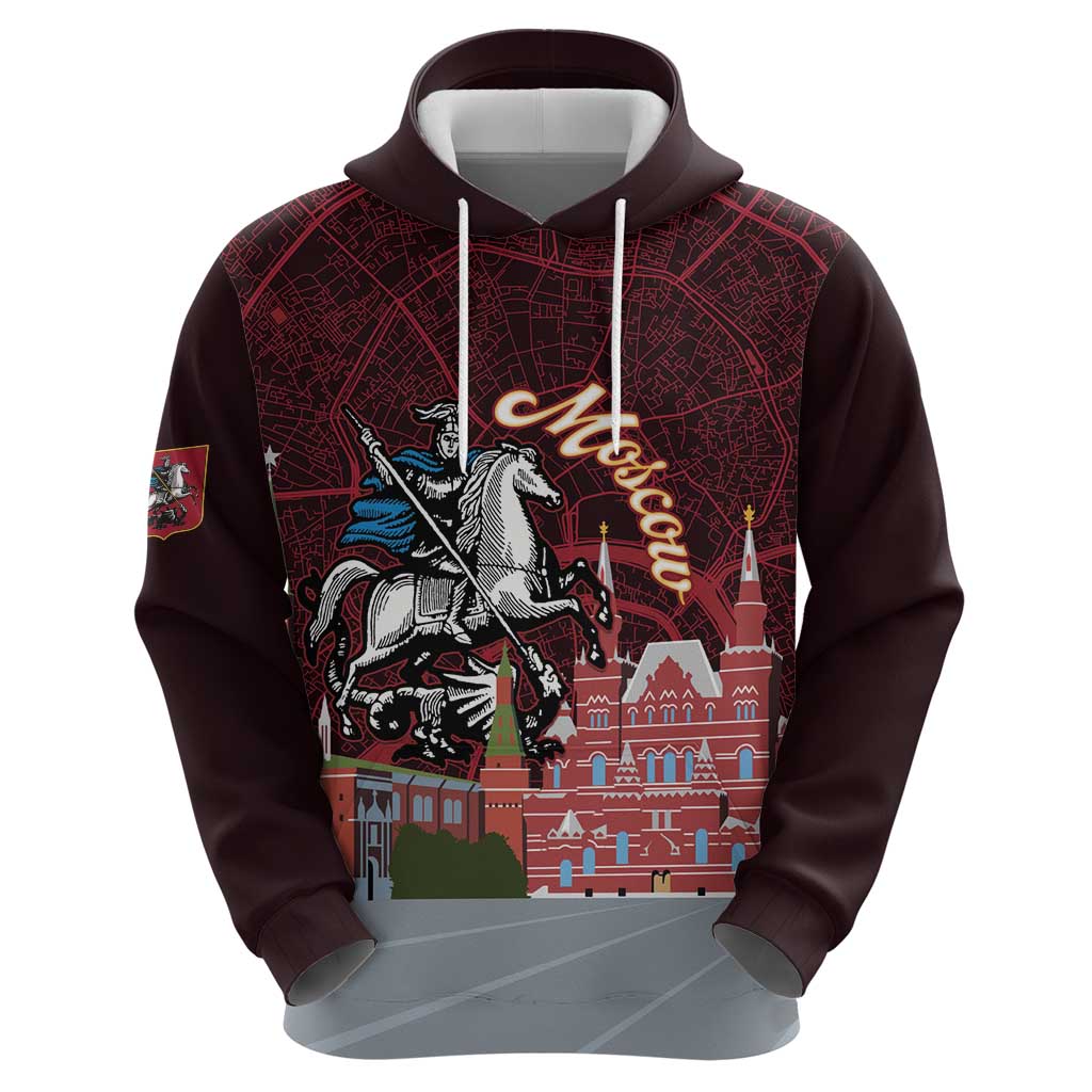 Russia Moscow Capital Zip Hoodie Moskva Red Square Map