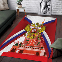 Russia Day Area Rug Coat Of Arms With Saint Basil's Cathedral