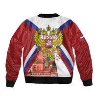 Russia Day Bomber Jacket Coat Of Arms With Saint Basil's Cathedral