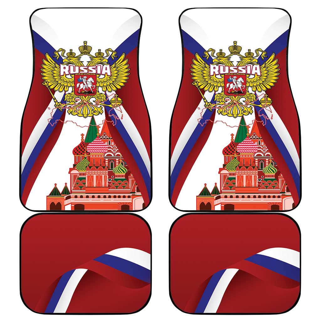 Russia Day Car Mats Coat Of Arms With Saint Basil's Cathedral