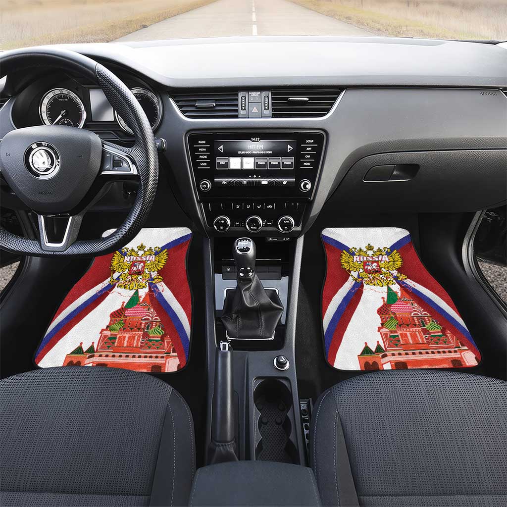 Russia Day Car Mats Coat Of Arms With Saint Basil's Cathedral