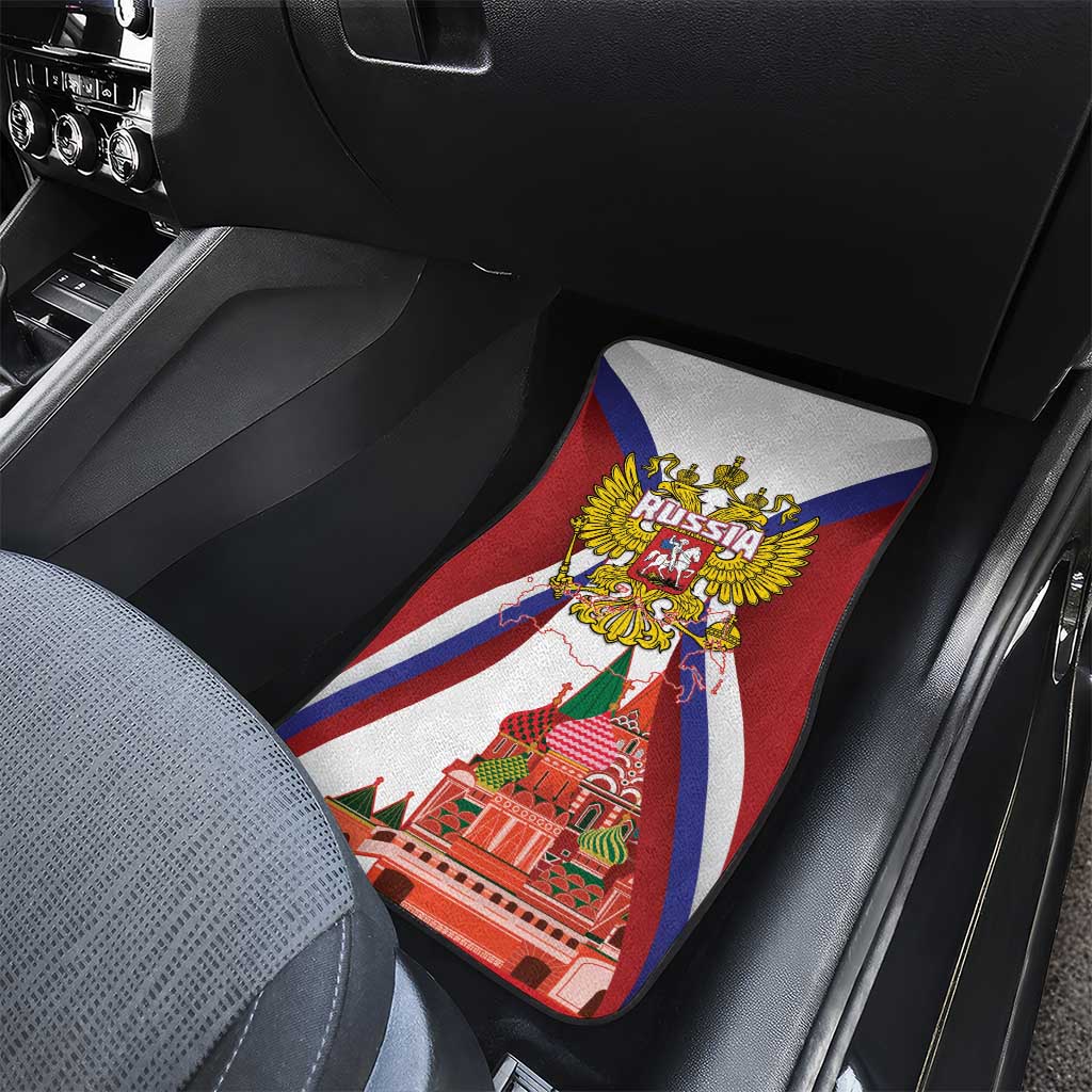 Russia Day Car Mats Coat Of Arms With Saint Basil's Cathedral