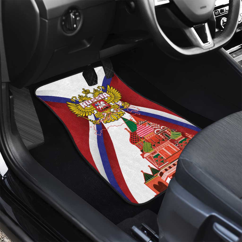 Russia Day Car Mats Coat Of Arms With Saint Basil's Cathedral