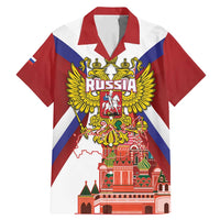 Russia Day Family Matching Mermaid Dress and Hawaiian Shirt Coat Of Arms With Saint Basil's Cathedral
