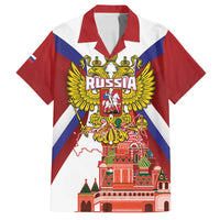 Russia Day Family Matching Puletasi and Hawaiian Shirt Coat Of Arms With Saint Basil's Cathedral