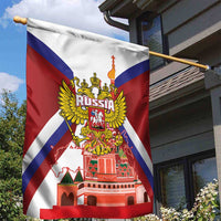 Russia Day Garden Flag Coat Of Arms With Saint Basil's Cathedral