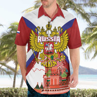 Russia Day Hawaiian Shirt Coat Of Arms With Saint Basil's Cathedral