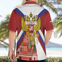 Russia Day Hawaiian Shirt Coat Of Arms With Saint Basil's Cathedral