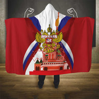 Russia Day Hooded Blanket Coat Of Arms With Saint Basil's Cathedral