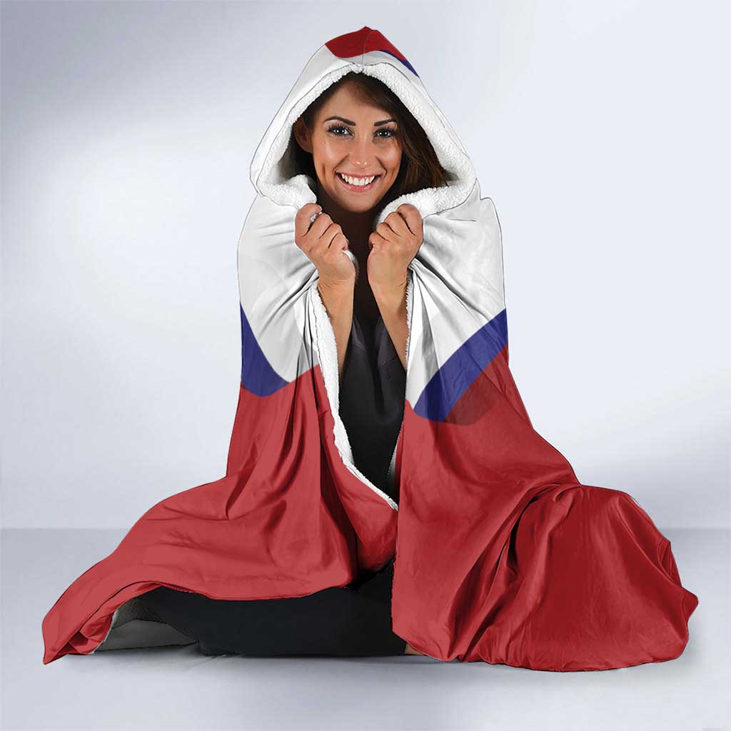 Russia Day Hooded Blanket Coat Of Arms With Saint Basil's Cathedral