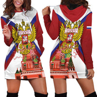 Russia Day Hoodie Dress Coat Of Arms With Saint Basil's Cathedral