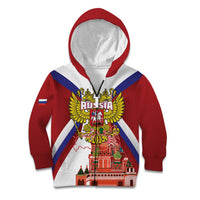 Russia Day Kid Hoodie Coat Of Arms With Saint Basil's Cathedral