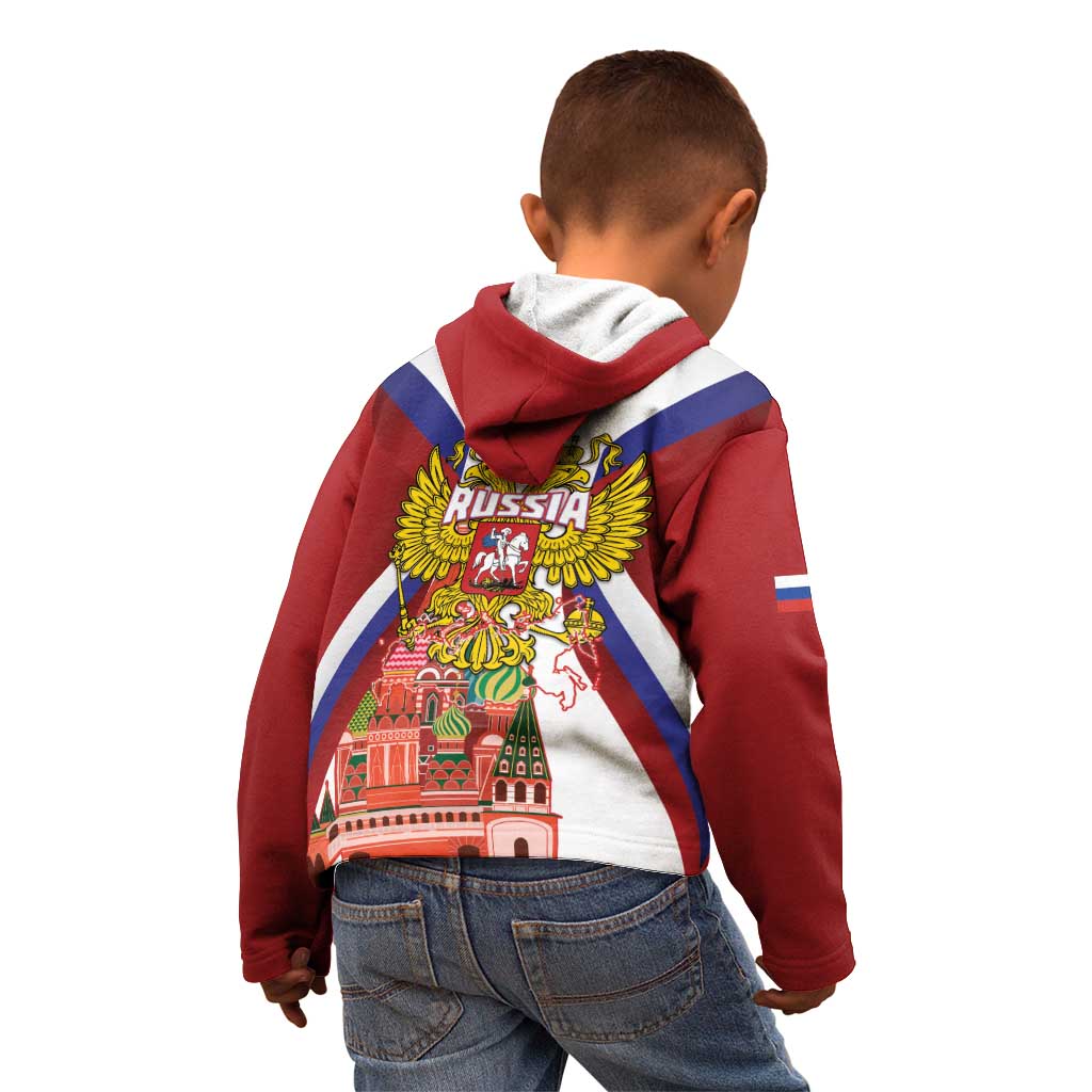 Russia Day Kid Hoodie Coat Of Arms With Saint Basil's Cathedral