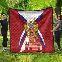 Russia Day Quilt Coat Of Arms With Saint Basil's Cathedral