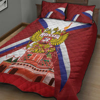 Russia Day Quilt Bed Set Coat Of Arms With Saint Basil's Cathedral