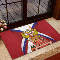Russia Day Rubber Doormat Coat Of Arms With Saint Basil's Cathedral
