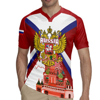 Russia Day Rugby Jersey Coat Of Arms With Saint Basil's Cathedral