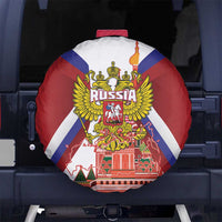 Russia Day Spare Tire Cover Coat Of Arms With Saint Basil's Cathedral