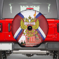 Russia Day Spare Tire Cover Coat Of Arms With Saint Basil's Cathedral