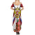 Russia Day Summer Maxi Dress Coat Of Arms With Saint Basil's Cathedral