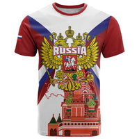 Russia Day T Shirt Coat Of Arms With Saint Basil's Cathedral