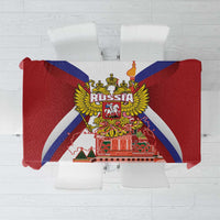 Russia Day Tablecloth Coat Of Arms With Saint Basil's Cathedral