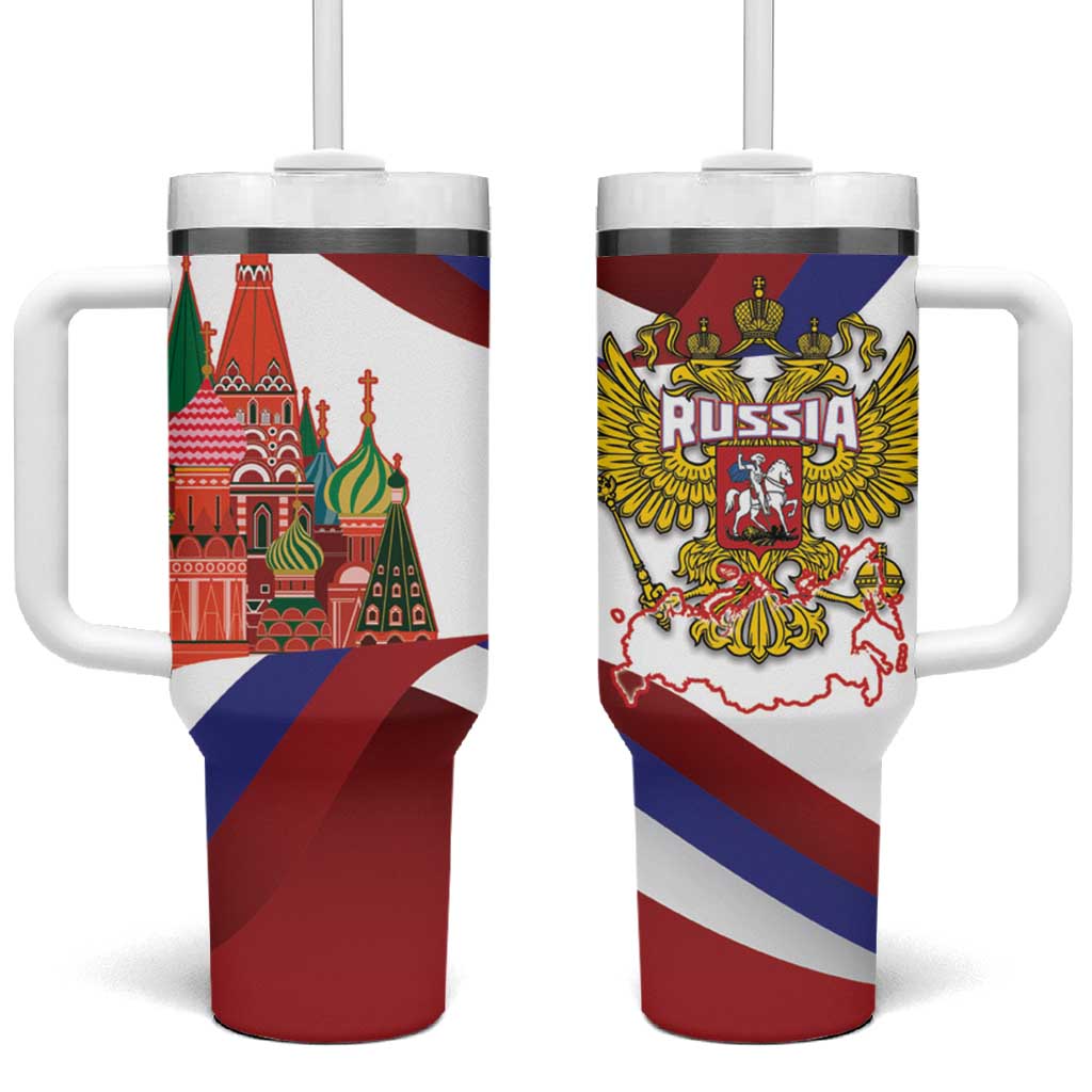 Russia Day Tumbler With Handle Coat Of Arms With Saint Basil's Cathedral