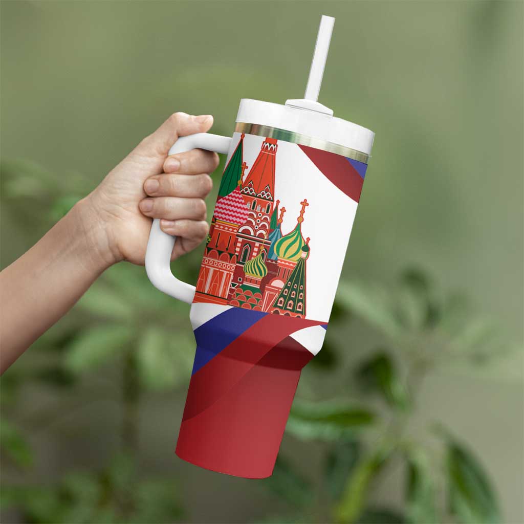 Russia Day Tumbler With Handle Coat Of Arms With Saint Basil's Cathedral
