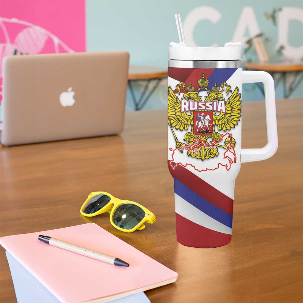 Russia Day Tumbler With Handle Coat Of Arms With Saint Basil's Cathedral