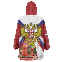 Russia Day Wearable Blanket Hoodie Coat Of Arms With Saint Basil's Cathedral