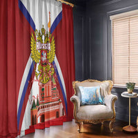 Russia Day Window Curtain Coat Of Arms With Saint Basil's Cathedral