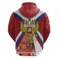 Russia Day Zip Hoodie Coat Of Arms With Saint Basil's Cathedral