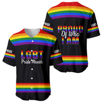 Pride Month LGBT Baseball Jersey Proud Of Who I Am Black - Wonder Print Shop