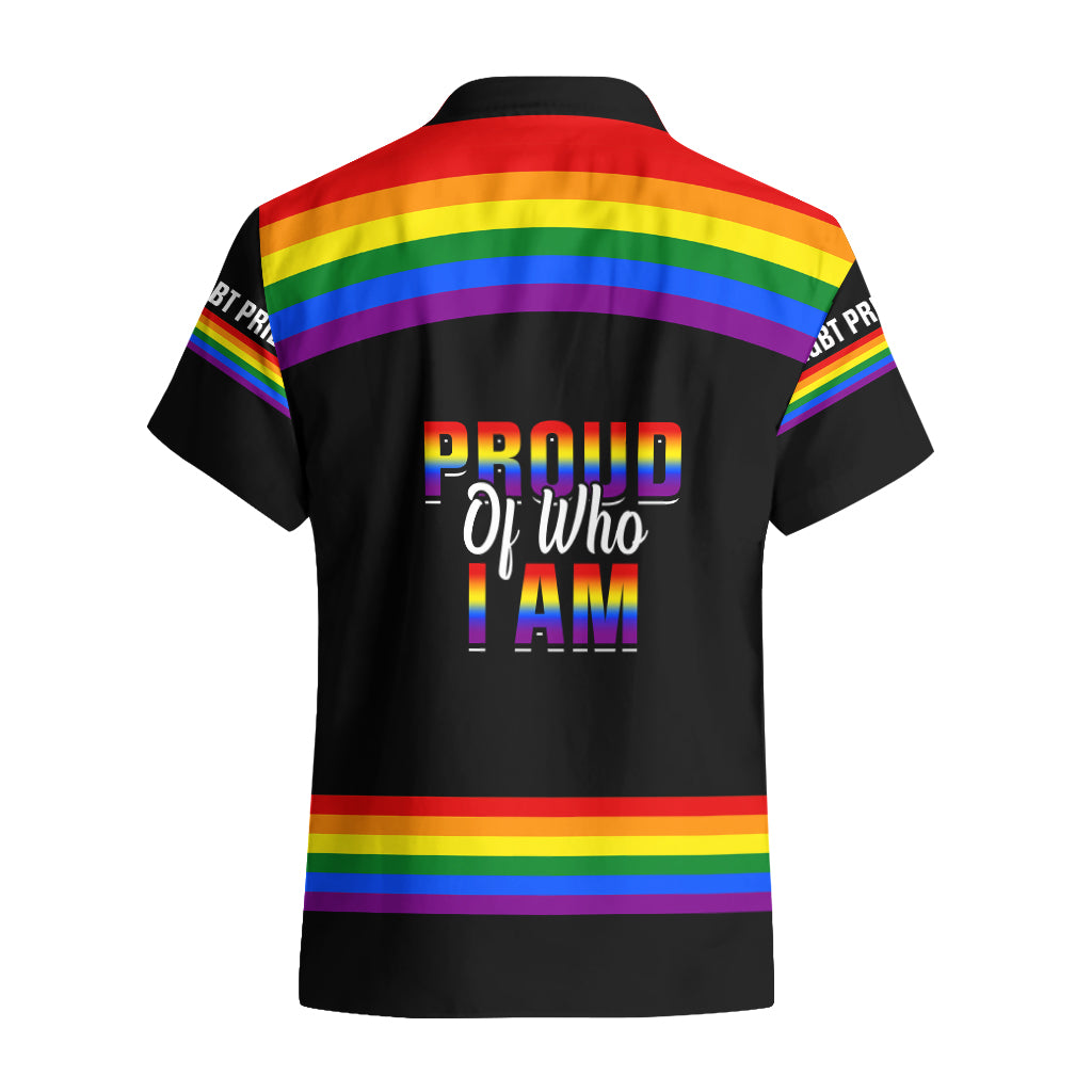 Pride Month LGBT Hawaiian Shirt Proud Of Who I Am Black - Wonder Print Shop
