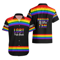 Pride Month LGBT Hawaiian Shirt Proud Of Who I Am Black - Wonder Print Shop