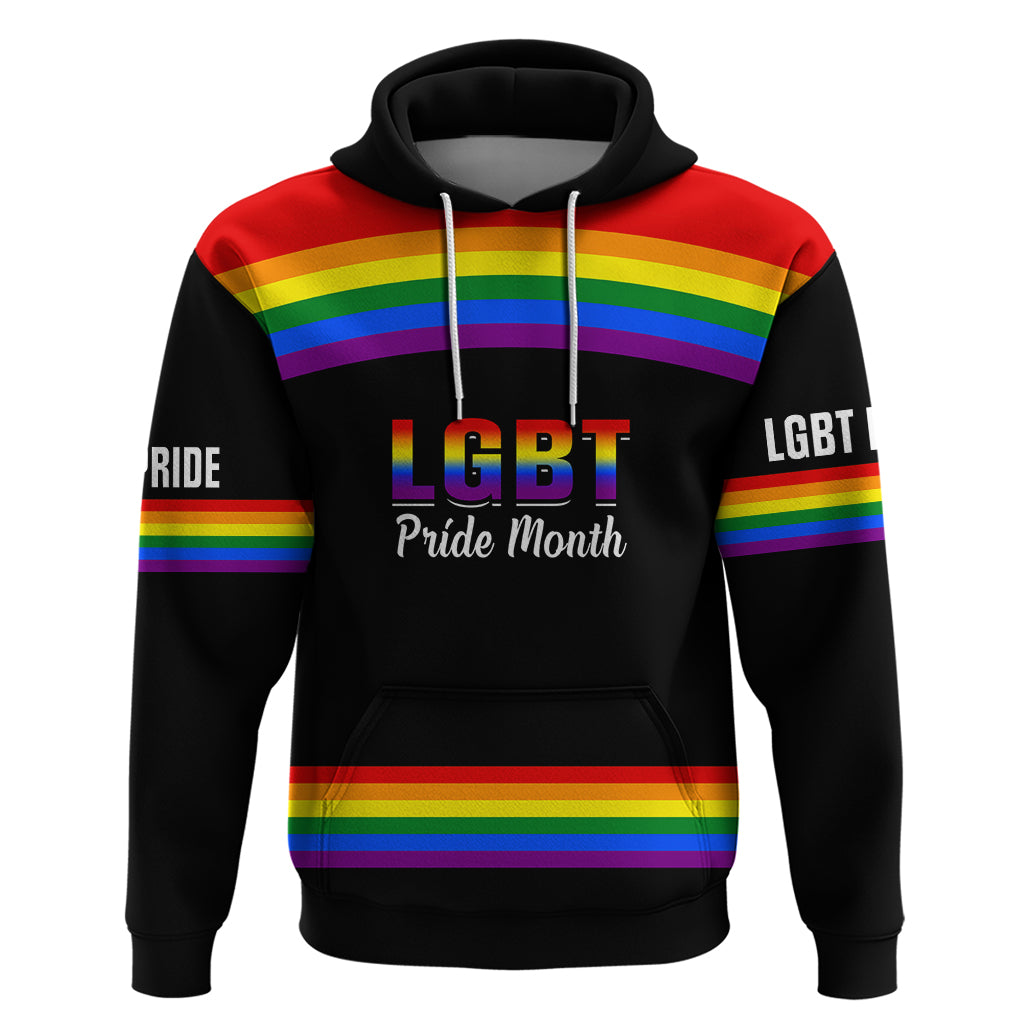 Pride Month LGBT Hoodie Proud Of Who I Am Black - Wonder Print Shop