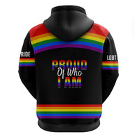 Pride Month LGBT Hoodie Proud Of Who I Am Black - Wonder Print Shop