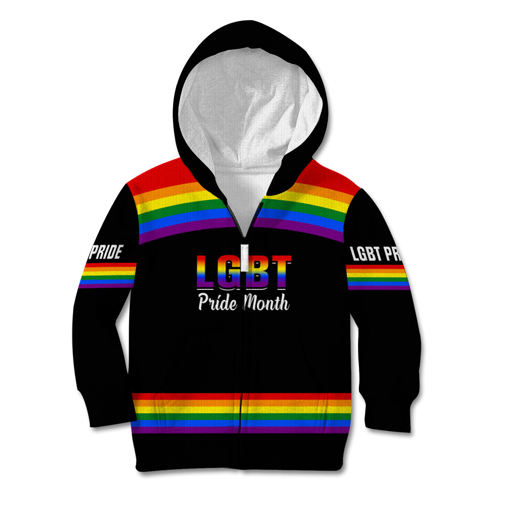 Pride Month LGBT Kid Hoodie Proud Of Who I Am Black - Wonder Print Shop