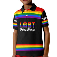 Pride Month LGBT Kid Polo Shirt Proud Of Who I Am Black - Wonder Print Shop