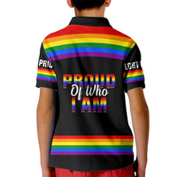 Pride Month LGBT Kid Polo Shirt Proud Of Who I Am Black - Wonder Print Shop
