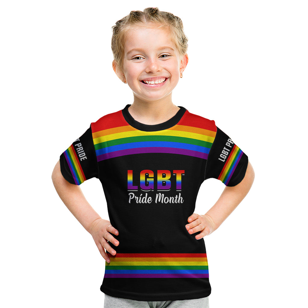 Pride Month LGBT Kid T Shirt Proud Of Who I Am Black - Wonder Print Shop
