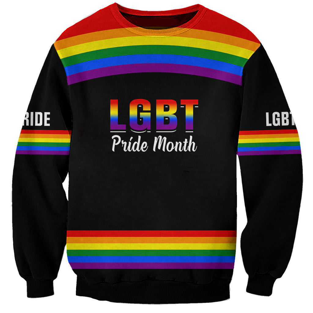 Pride Month LGBT Sweatshirt Proud Of Who I Am Black - Wonder Print Shop