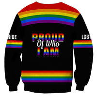Pride Month LGBT Sweatshirt Proud Of Who I Am Black - Wonder Print Shop