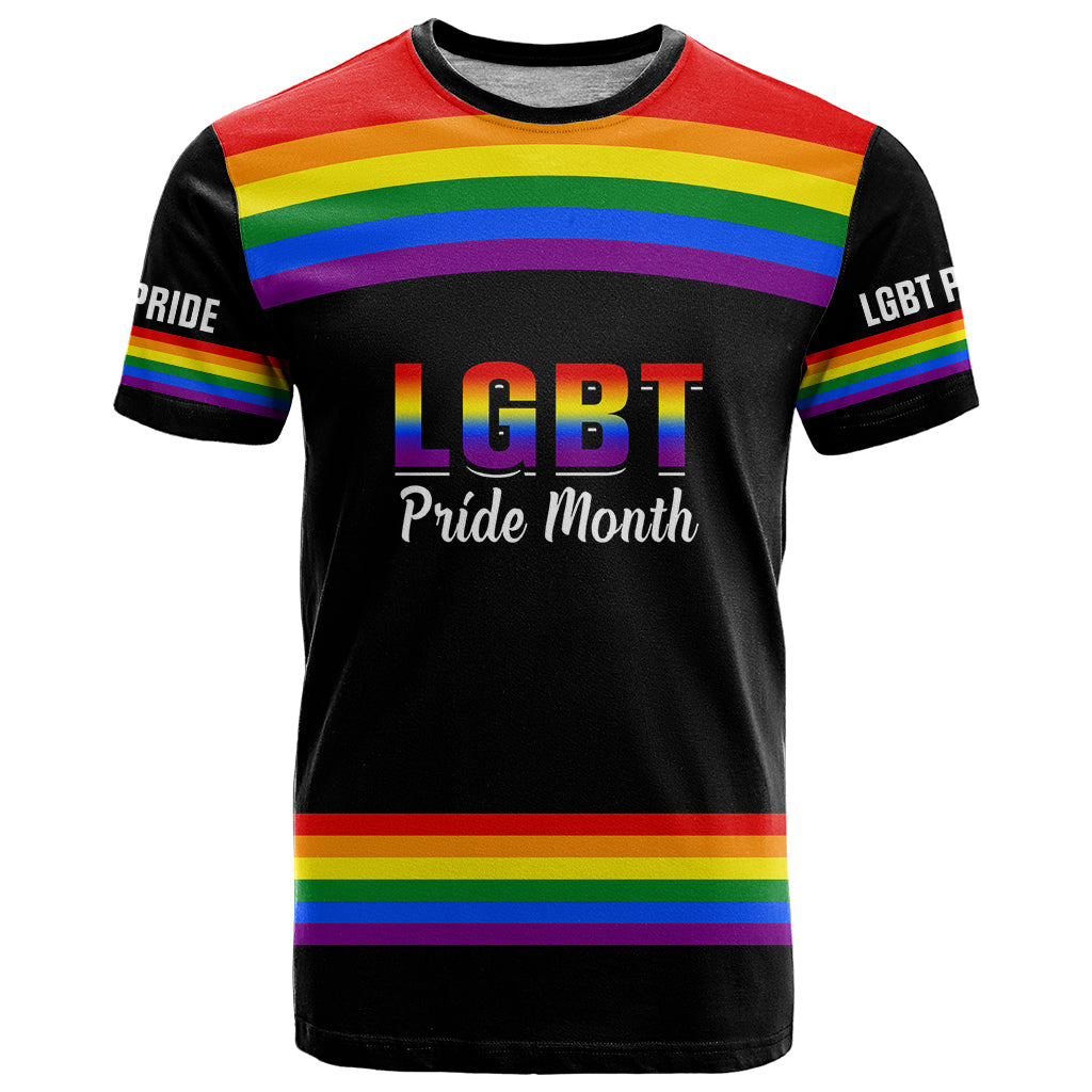 Pride Month LGBT T Shirt Proud Of Who I Am Black - Wonder Print Shop