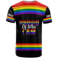 Pride Month LGBT T Shirt Proud Of Who I Am Black - Wonder Print Shop